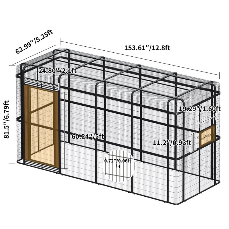 Gracie Oaks Extra Large Walk-In Bird Cage, Heavy Duty Metal Parrot ...